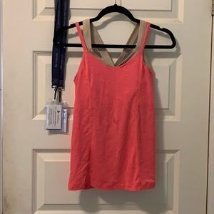 Pink and tan lulu tank